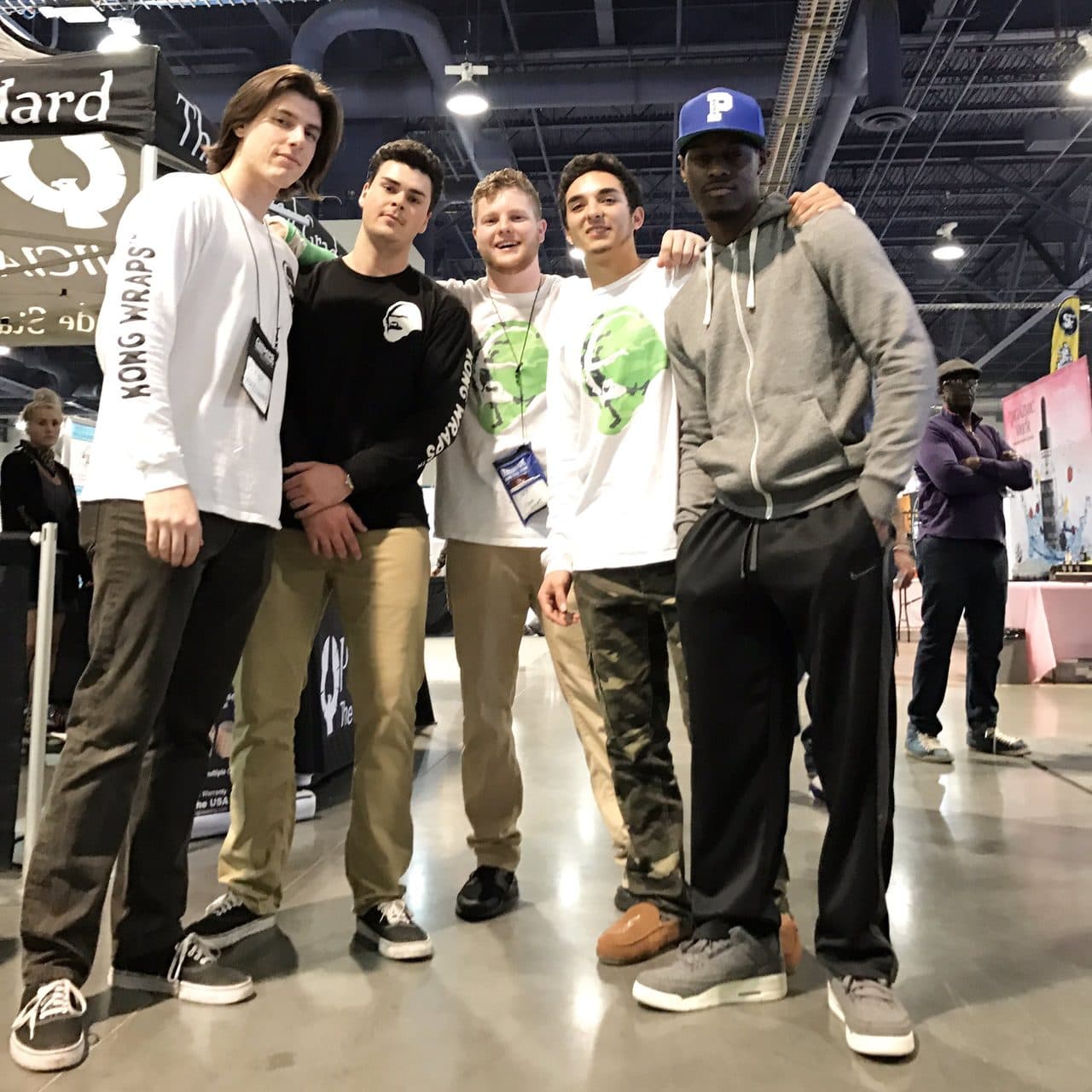 The crew at the Kong Wraps expo booth — the brokered brand, in person.
