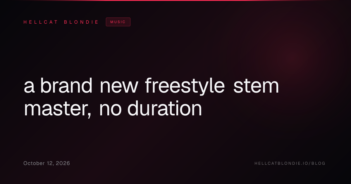a brand new freestyle stem master, no duration