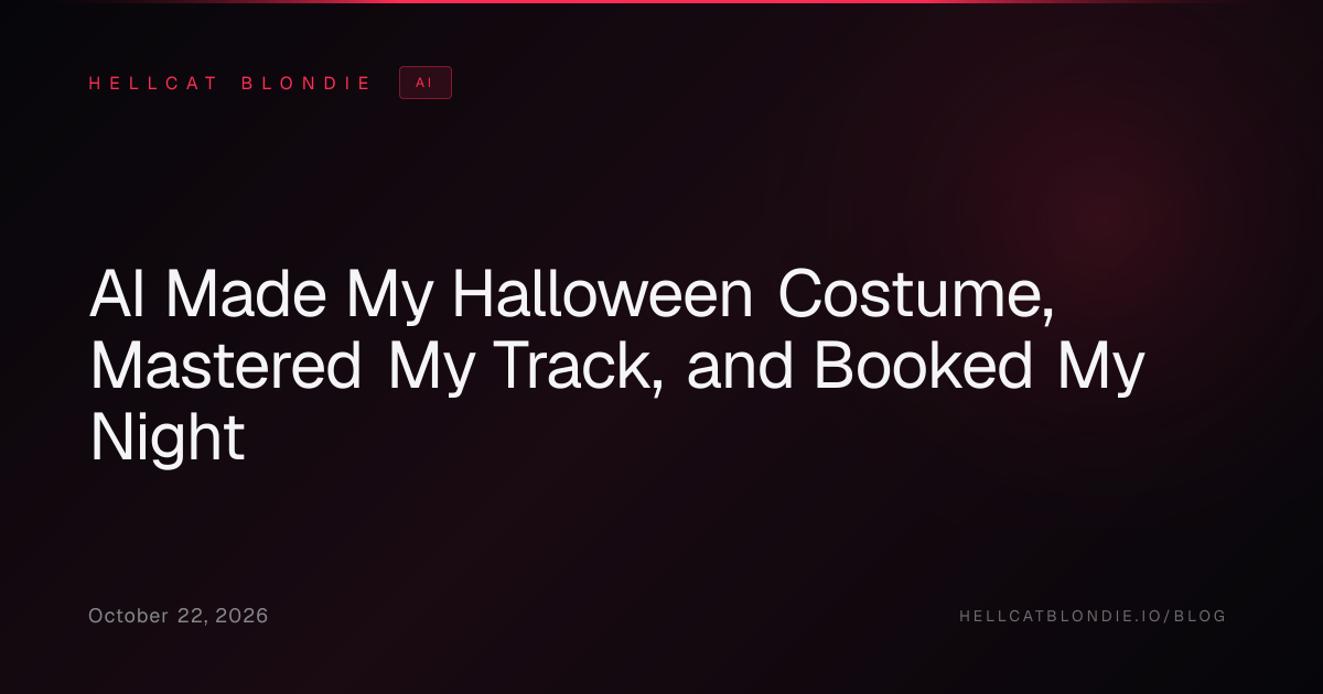 AI Made My Halloween Costume, Mastered My Track, and Booked My Night