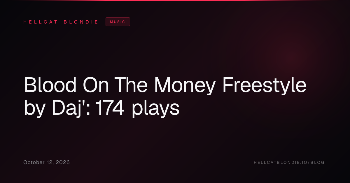 Blood On The Money Freestyle by Daj': 174 plays