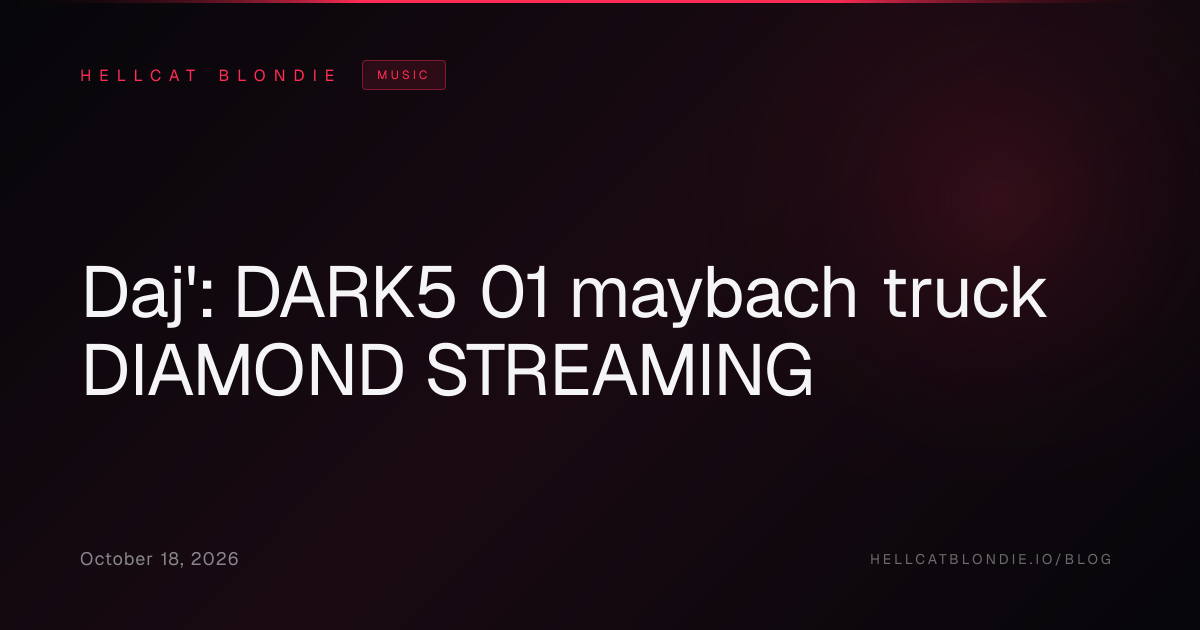 Daj': DARK5 01 maybach truck DIAMOND STREAMING