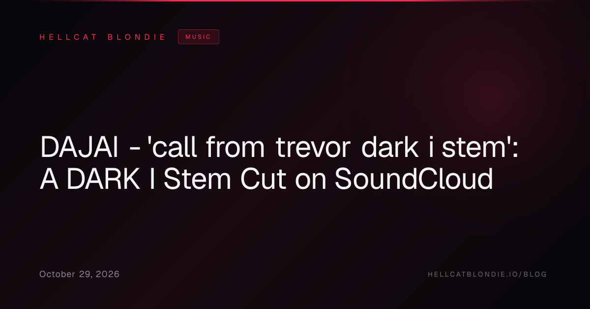DAJAI - 'call from trevor dark i stem': A DARK I Stem Cut on SoundCloud