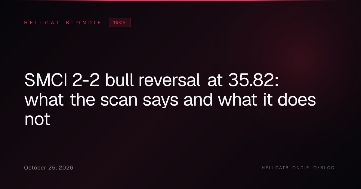 SMCI 2-2 bull reversal at 35.82: what the scan says and what it does not