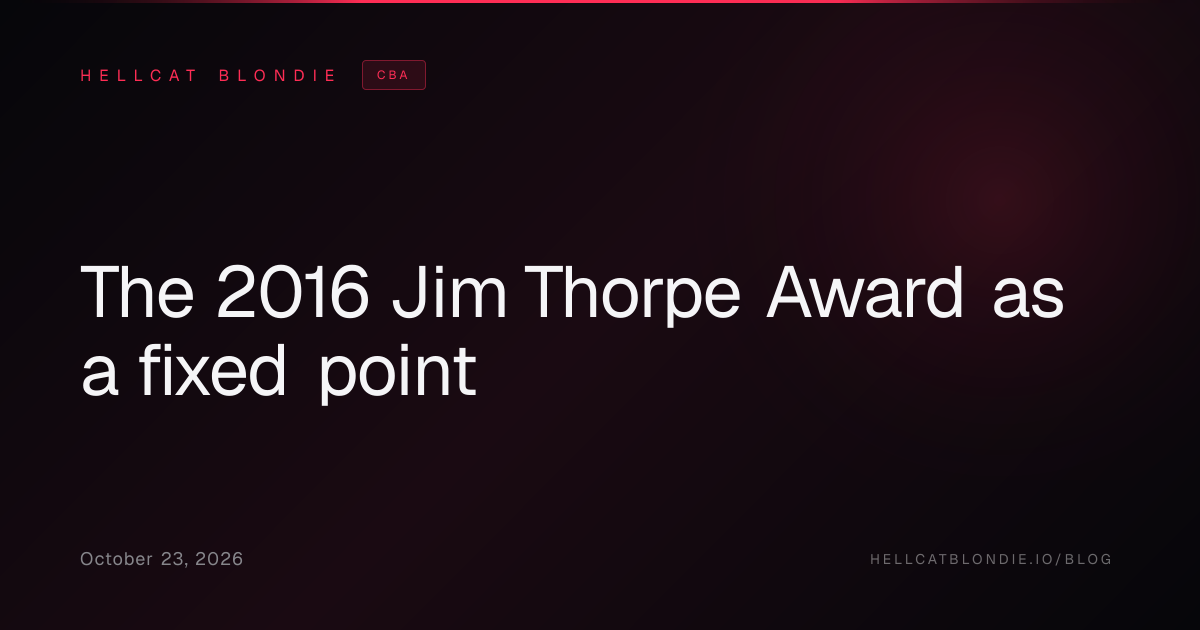 The 2016 Jim Thorpe Award as a fixed point