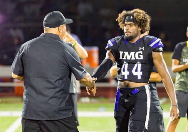 Bookie Radley-Hines #44 IMG Academy — After-Game Handshake with Coach