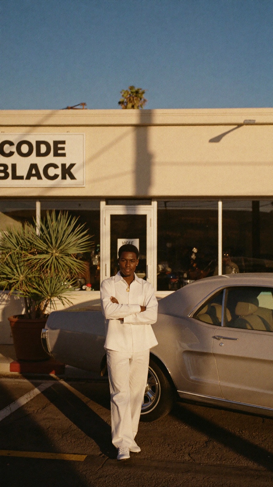 Code Black storefront at golden hour